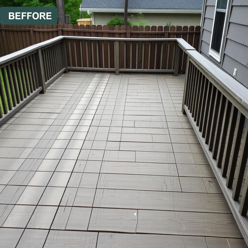 Deck restore & stain — before