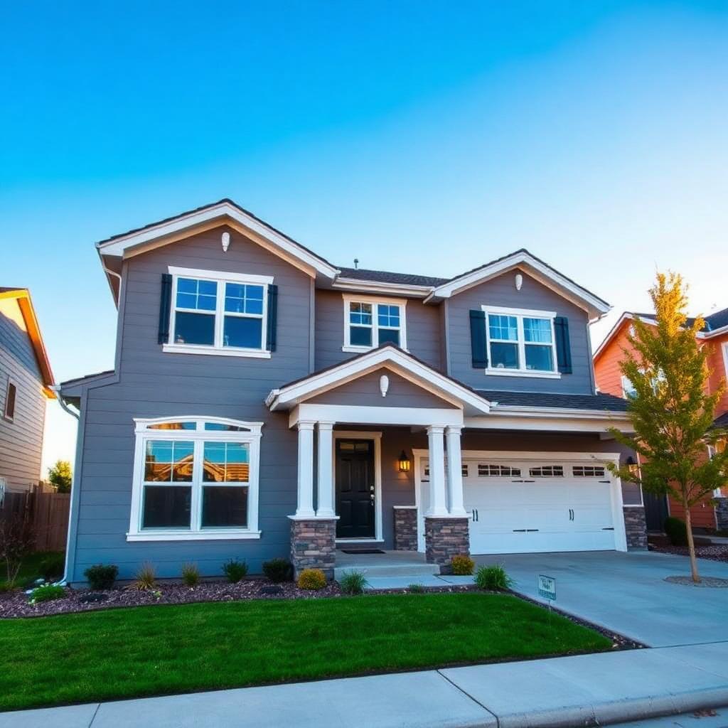 Two-story exterior repaint — after