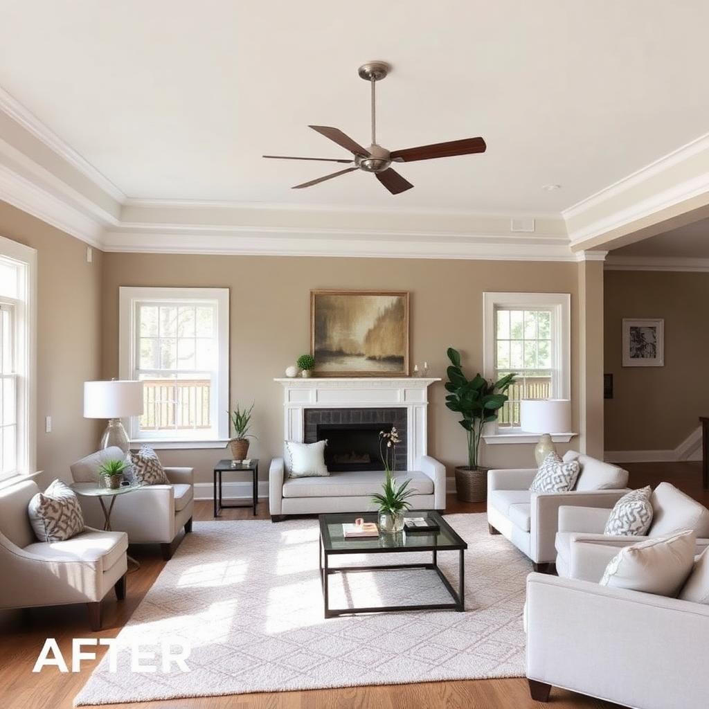 Great room repaint & trim — after